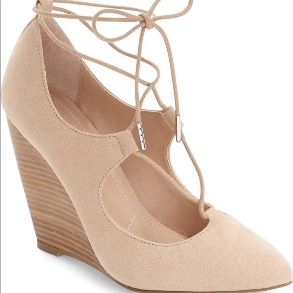 Charles David wedge lace up heels